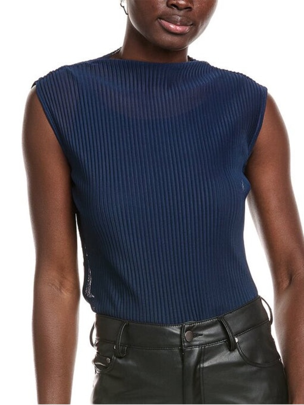 Hugo Boss Navy Ribbed Sleeveless Tank